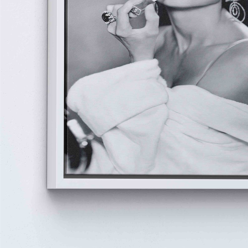 Hepburn Pink Lips Poster, Audrey Hepburn Printed, Audrey Poster, Lip Woman Printed, Iconic Canvas Art, Modern Canvas Art, White Framed