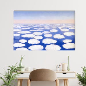 Above the Clouds Glass Wall Art, Georgia O&#39;Keeffe Wall Art, Surreal Glass Wall Art, Modern Glass Wall Art, Tempered Glass Print,