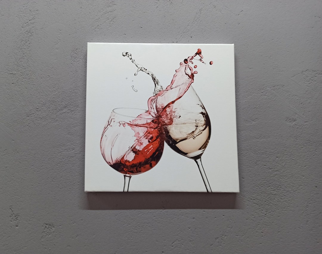 Red and White Wine Splash, Canvas Decor, Canvas Print, Wall Art Canvas