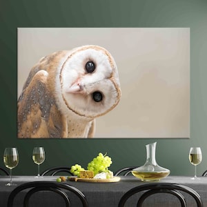 Painting on Canvas, Owl, Contemporary Artwork, Oversized Wall Art, 3D Canvas, Owl Art Canvas, Animal Canvas Print,