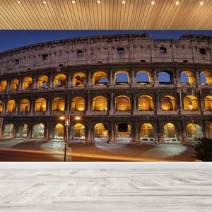 Regalo per lei, decorazioni murali con vista, adesivi murali con paesaggio di Roma, decorazioni murali con Colosseo di Roma, adesivi murali con paesaggio urbano, arte del ritaglio della carta,