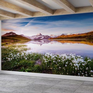 See Digitales Papier, 3D Wandkunst, Natur, Landschaft Tapete, Landschaft Wand Poster, Bachalpsee See Wandkunst, Wandaufkleber Wandbilder, Wohnkultur