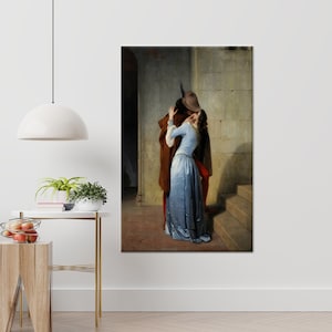 The Kiss Canvas Art: Francesco Hayez Romanticism Artwork