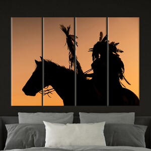 Native Woman Poster, American Woman Canvas, Indian Woman Artwork, Modern Canvas Art, Native American Art, Horse Canvas Art, image 3