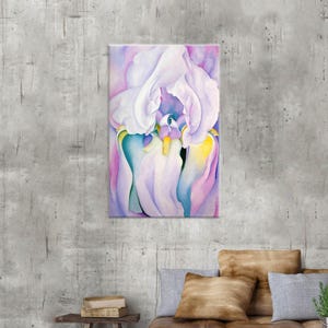 Abstract Wall Decor, Georgia O&#39;Keeffe Canvas, Reproduction Canvas Decor, Light of Iris Canvas Art, Grandma Gift Personalized,