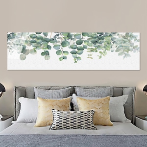 Large Glass Wall Art, Glass Wall Decor, , Floral Wall Art, Glass, Eucalyptus Wall Decor, Minimal Glass Wall Art,