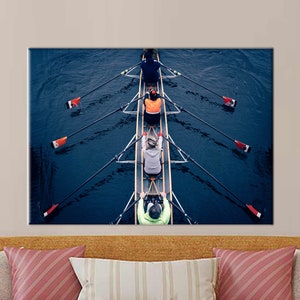 Canoe Team Wall Art, Water Sports Wall Art, Rowing Poster, Rowing Team Art, Gym Canvas Art, Sport Wall Art, Man Cave Poster,
