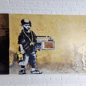 Abstract Artwork, Street Wall Decor, Hip Hop Banksy Wall Decor, Banksy Art Canvas, Banksy Boy Canvas Art, Hip Hop Graffiti Artwork,