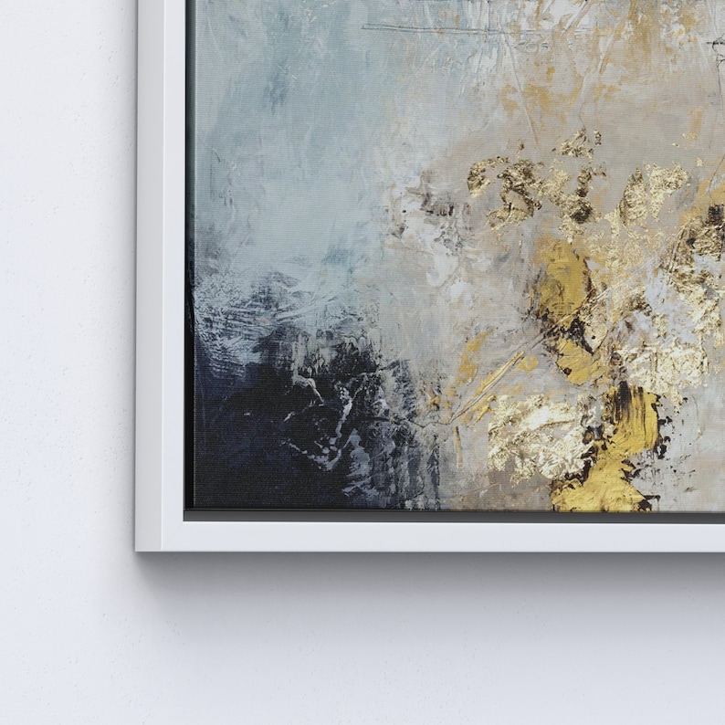 Gray and Gold Plaster Shimmery Wall Art Abstract Wall Decor Etsy