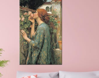 John William Waterhouse-print: de ziel van de roos, prerafaëlitische canvaskunst