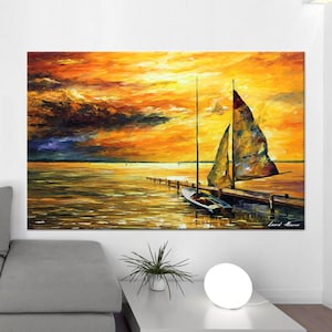 Canvas, Canvas Home Decor, 3D Wall Art, Abstract Canvas Poster, Boat Art Canvas, View Canvas Gift, Oil Painting Print,