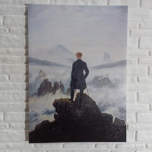 Man Art, Caspar David Printed, Famous Poster, Alone Man Artwork, Caspar David Friedrich Canvas Art,