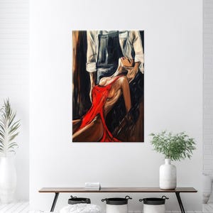 Sexy Couple Wall Hanging, Bedroom 3D Canvas, Bohemian Wall Art, Gift For Him, Gift for Couple Wall Art, Modern Art Canvas, 3D Canvas,