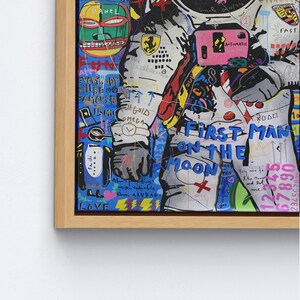Banksy Astronauta, Graffiti su tela, Poster astronauta, Decorazione da parete per amanti degli astronauti, Banksy stampato, Arte murale con astronauta, immagine 6