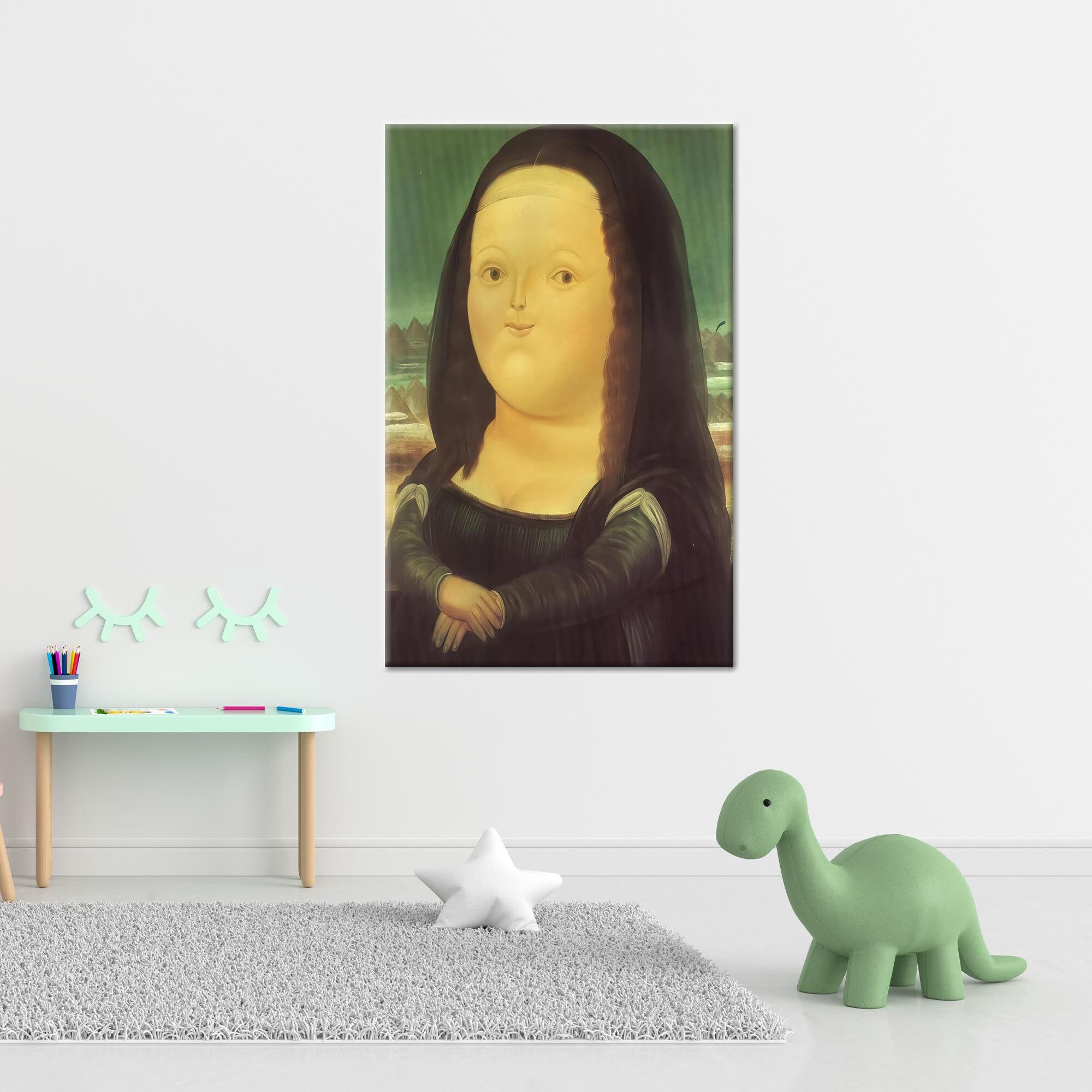 Berühmt gedruckt, modern gedruckt, Mona Lisa Leinwand Kunst, Mona Lisa von Fernando Botero Wandkunst, Baby Jungen Geschenk personalisiert,