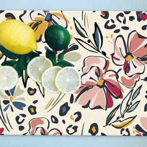 Flowers Cutting Board, Floral Pattern Serving Board, Cheese Board, Colorful Flowers Serving Board, Floral Serving Board, Kitchenware,