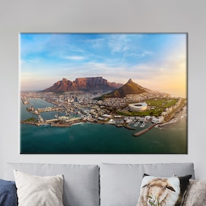 Table Mountain National Park, Landscape Art, African Landscape Artwork, City Landscape Wall Decor, View Wall Art,