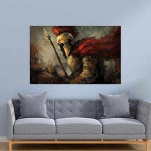 Boy Room Wall Decor, Man Cave Art, 3D Canvas, Spartan Hero Wall Hangings, Modern 3D Canvas, Bedroom Decor Art, Grandma Gift Personalized,