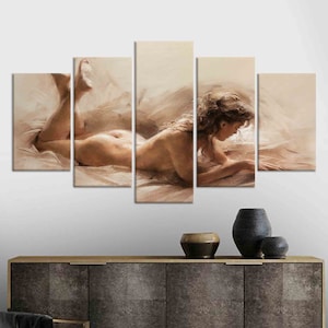 Sexy Woman Painting Print, Sensual Wall Art, Personalized Gifts, Gift for Him, Wall Art Canvas, Sexy Canvas Art, Erotic Canvas Print,Mature image 5