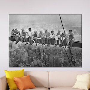 Lunch atop a Skyscraper, Popular Poster, New York Wall Decor, Modern Canvas, Abstract Printed, 11 Men Printed,