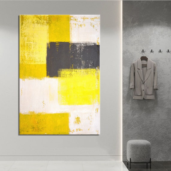 Gelbes gelbes und graues Poster geometrisches Poster - Etsy