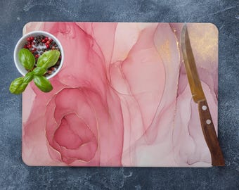 Tabla de cortar de vidrio templado de mármol rosa: Decoración de cocina