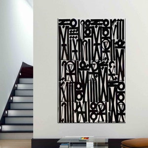 Retna Songs of Illumination Scripts, Custom Wall Hanging, Custom Wall Decor, Oversized Wall Art, American Art Canvas,