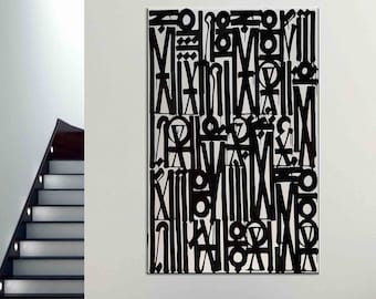 Retna Songs of Illumination Scripts, Custom Wall Hanging, Custom Wall Decor, Oversized Wall Art, American Art Canvas,