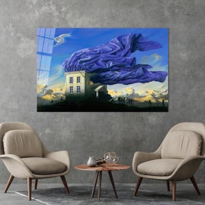 Abstract Wall Art, Reproduction Glass Decor, Surreal Wall Decoration, Bridesmaid Gifts, Vladimir Kush Art Decor, Christmas Gifts,