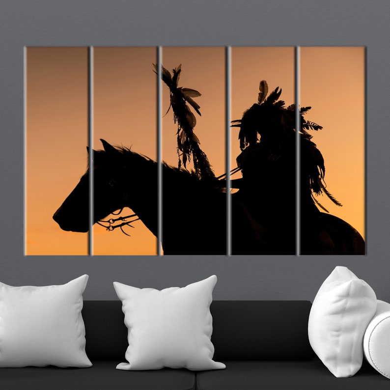 Native Woman Poster, American Woman Canvas, Indian Woman Artwork, Modern Canvas Art, Native American Art, Horse Canvas Art, image 4
