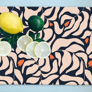 Modern Pattern Chopping Board, Modern Chopping Board, Abstract Pattern Chopping Board, Minimal Cutting Board, Tempered Glass,