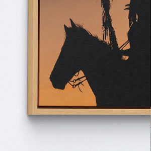 Native Woman Poster, American Woman Canvas, Indian Woman Artwork, Modern Canvas Art, Native American Art, Horse Canvas Art, image 9