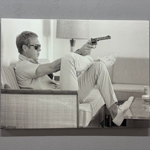 Canvas Print, Living Room Wall Art, Wall Art Canvas, Steve McQueen, Coolest Guy Ever Artwork, Fashion Printed, Famous Man Canvas,