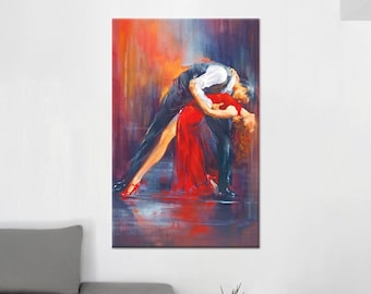 Leinwand, Wanddekor, Leinwandgeschenk, Tanzendes Paar Malerei Druck, Tango Paar Leinwand, Tanzendes Paar Gedruckt, Tanz Grafik, Musik Leinwand pos