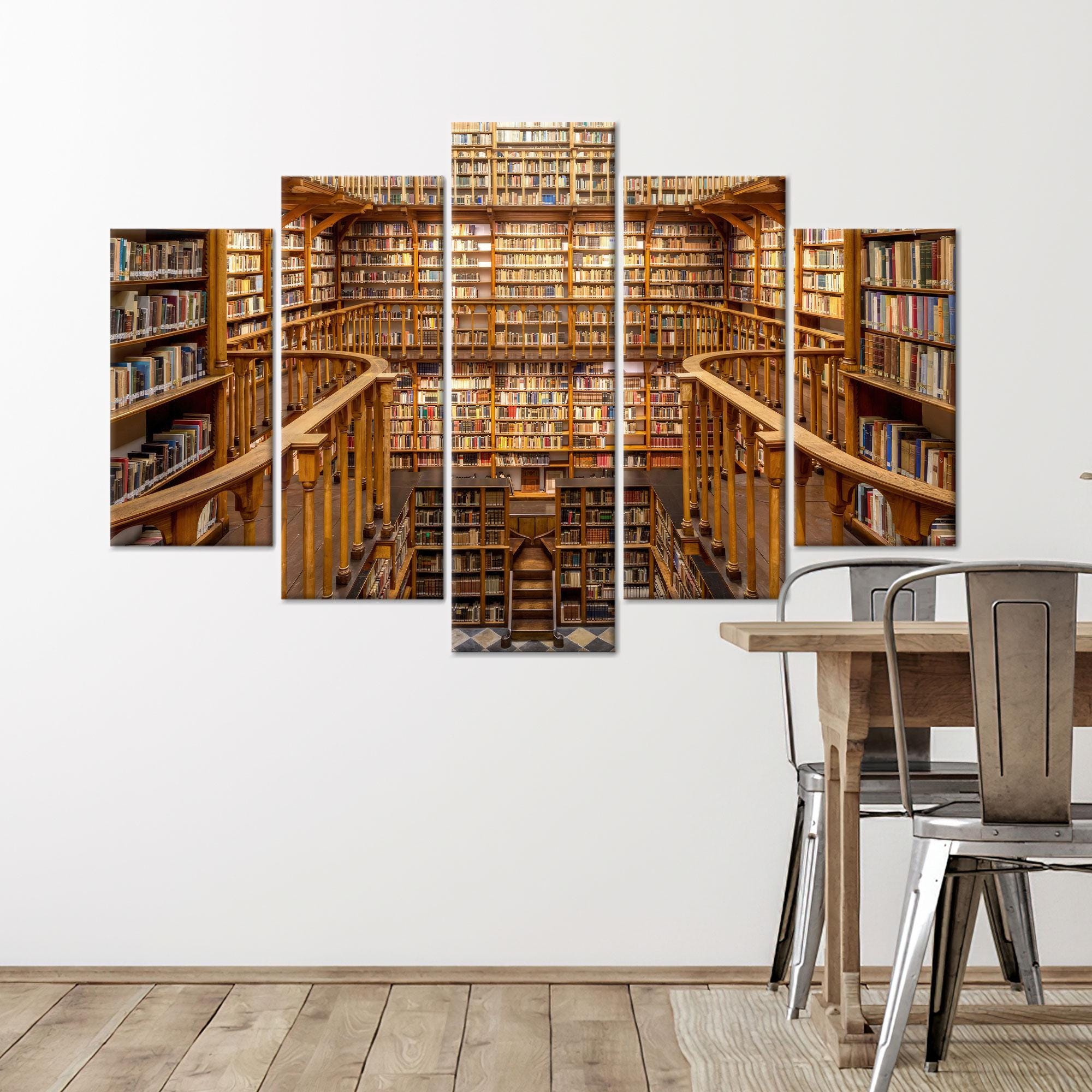 Library Canvas Print: Books Wall Art, Modern Decor - Etsy