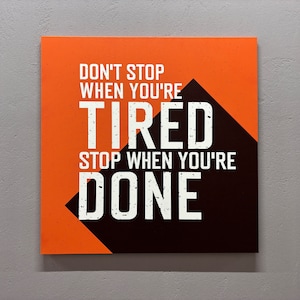 Don&#39;t Stop, Success Wall Art, Quote Poster, Motivation Art Canvas, Workplace Canvas Art, Motivational Poster, Inspirational Wall Art,