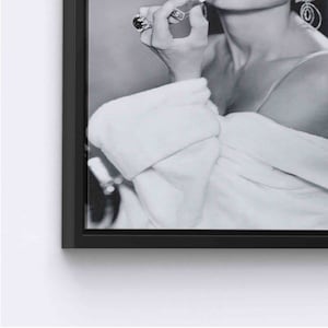 Hepburn Pink Lips Poster, Audrey Hepburn Printed, Audrey Poster, Lip Woman Printed, Iconic Canvas Art, Modern Canvas Art, Black Framed