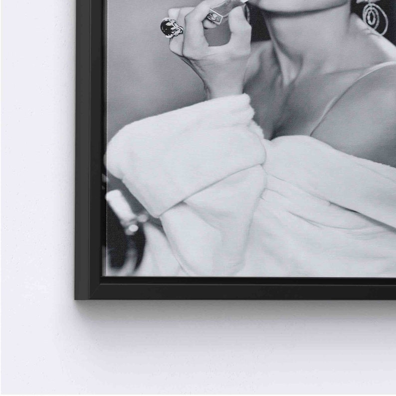 Hepburn Pink Lips Poster, Audrey Hepburn Printed, Audrey Poster, Lip Woman Printed, Iconic Canvas Art, Modern Canvas Art, Black Framed