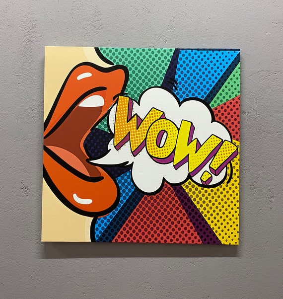 Comic Pop Art Poster, Pop Art Printed, Omg Shock Comic Canvas, Lip  Canvas Art, Street GraffitiGraffiti Artwork, Woman WOW Wall Art,
