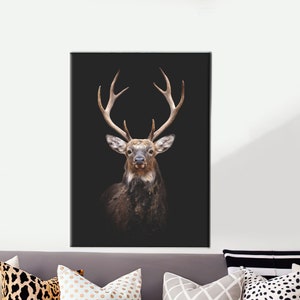 Deer Photography, Trendy Canvas, Deer Canvas, Animal Canvas Art, Beautiful Deer Wall Decor, Farmhouse Poster, Deer Lover Gift Art,