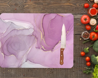 Tabla de cortar de vidrio templado de mármol rosa: Decoración de cocina moderna
