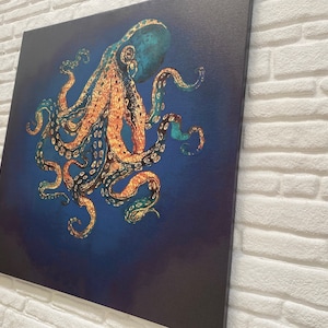 Octopus, Contemporary Wall Art, Gold Canvas Art, Animal Canvas Art, Modern Canvas, Luxury Canvas, Octopus Art Canvas, Trendy Poster,