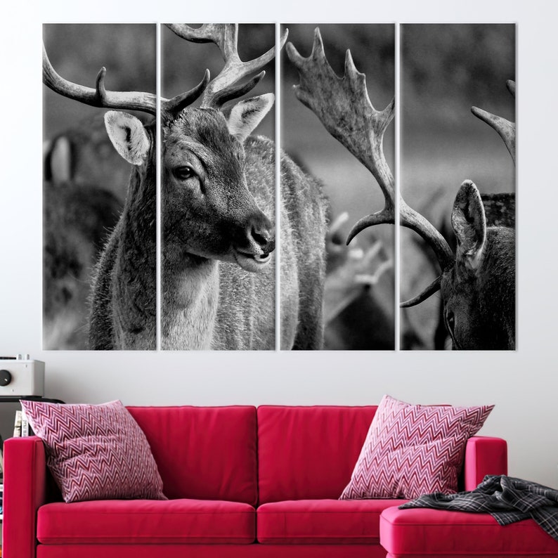 Deer Wildlife Photo Print, Loft Poster, Deer Photo Canvas, Wildlife Canvas Art, Deer Printed, Animal Wall Art, Animalistic Printed, image 3