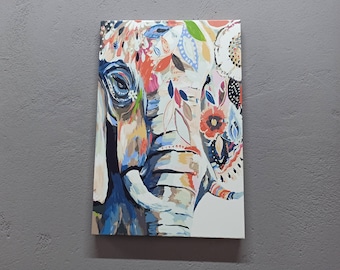 Elephant Painting Print, Animal Printed, Contemporary Canvas, Elephant Canvas, Elephant Lover Gift Canvas, Abstract Elephant Wall Art,