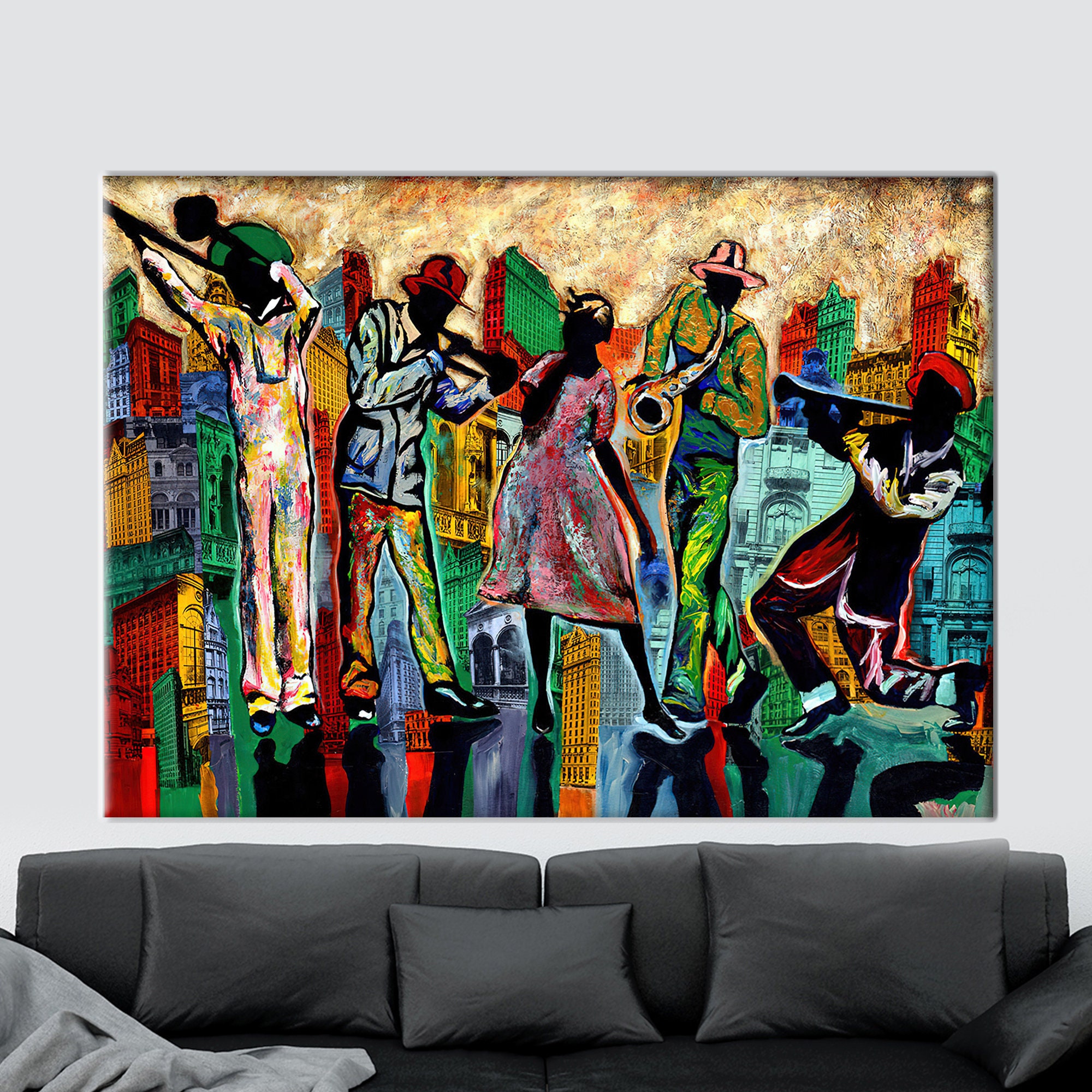 Abstract Jazz Music Printing, Music Wall Decor, Modern