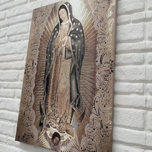 De Maagd van Guadalupe, onze lieve vrouw van Guadalupe Art Canvas, Onbevlekte Maria kunst aan de muur, katholieke canvas kunst, de Maagd van Guadalupe canvas,