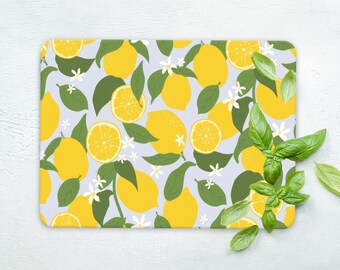 Lemon Pattern Tempered Glass Cutting Board: Modern Kitchen Decor