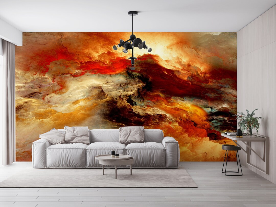 Abstract Cloud Wallpaper: Colorful Peel and Stick Wall Art - Etsy