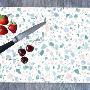 Abstract Cutting Board, Blue Serving Board, Luxury Cutting Board, Abstract Pattern Chopping Board, Easy to Carry,