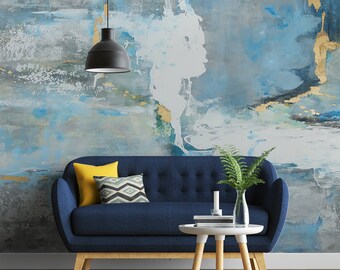 抽象的な石膏風壁紙：貼ってはがせるロフトの壁装飾 - Etsy 日本